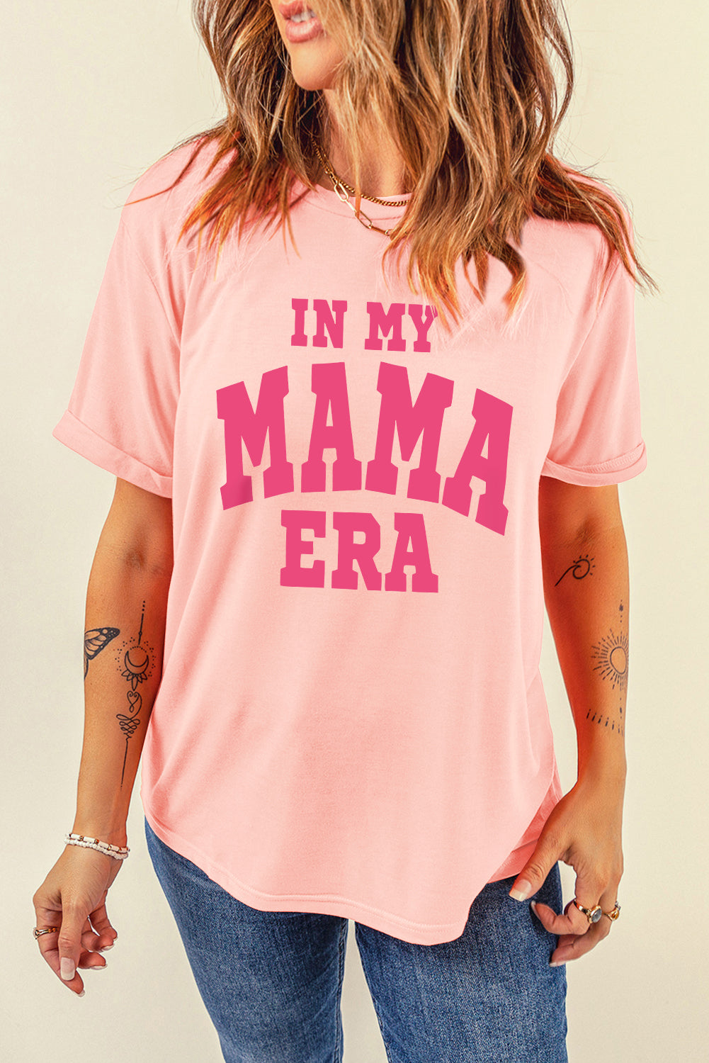 IN MY MAMA ERA Round Neck T-Shirt