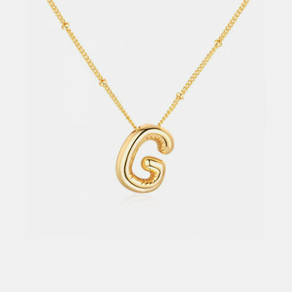 Gold-Plated Letter Pendant Necklace