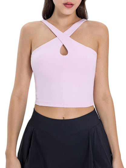 Crisscross Grecian Neck Active Cami