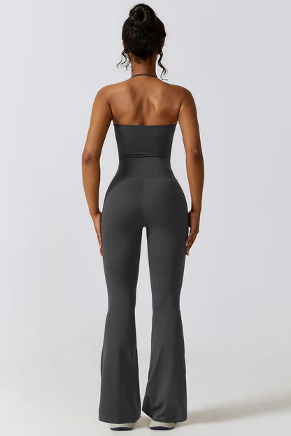 Halter Neck Flare Sport Jumpsuit