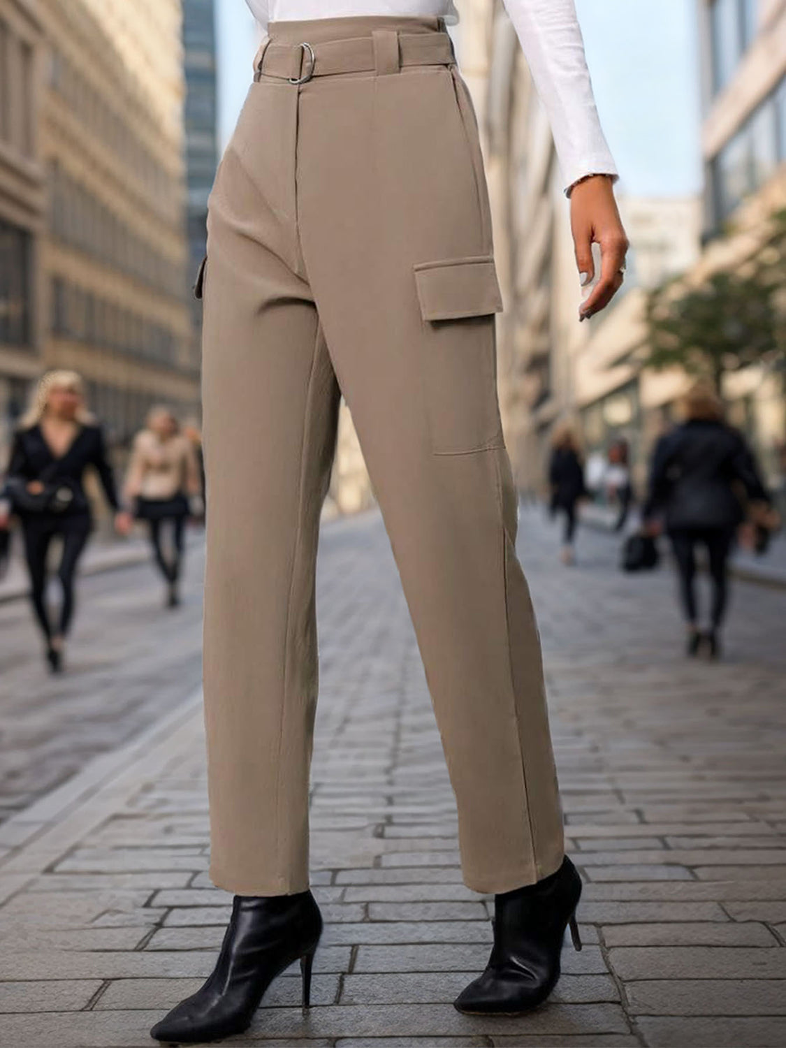 High Waist Straight Pants