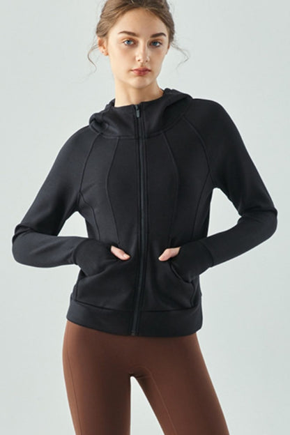 Zip Up Hooded Active Outerwear