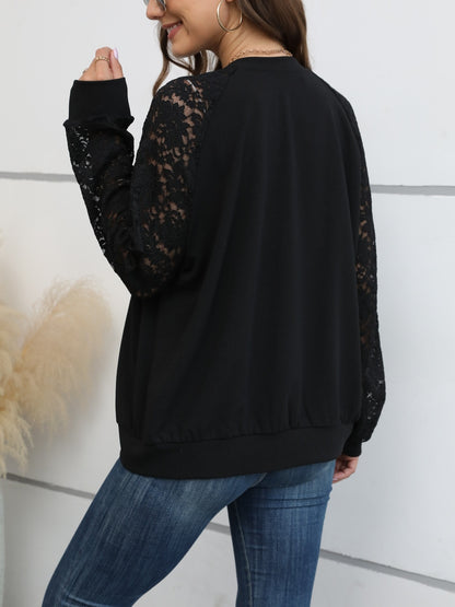 Lace Zip Up Long Sleeve Jacket