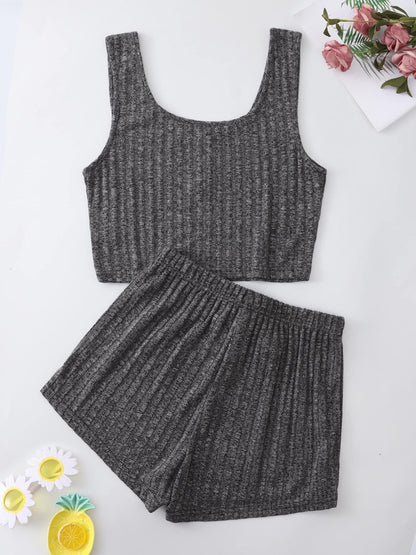 Scoop Neck Top and Shorts Lounge Set