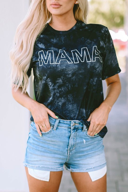 MAMA Round Neck Short Sleeve T-Shirt